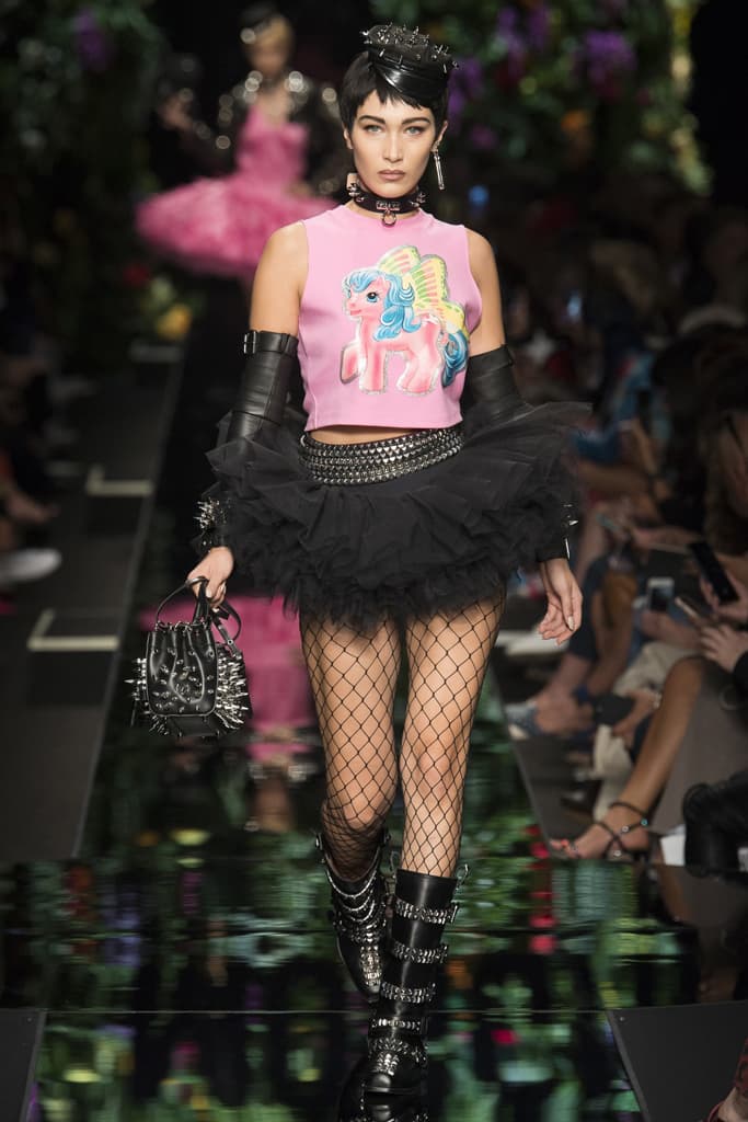 Moschino Spring Summer 2018 Collection Jeremy Scott Milan Fashion Week My Little Pony Design Joan Smalls Adwoa Aboah Kaia Gerber Taylor Hill Bella Gigi Hadid