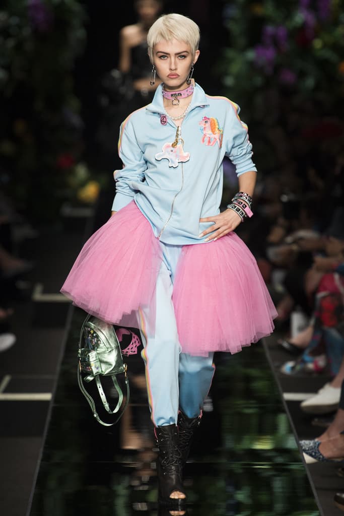 Moschino Spring Summer 2018 Collection Jeremy Scott Milan Fashion Week My Little Pony Design Joan Smalls Adwoa Aboah Kaia Gerber Taylor Hill Bella Gigi Hadid