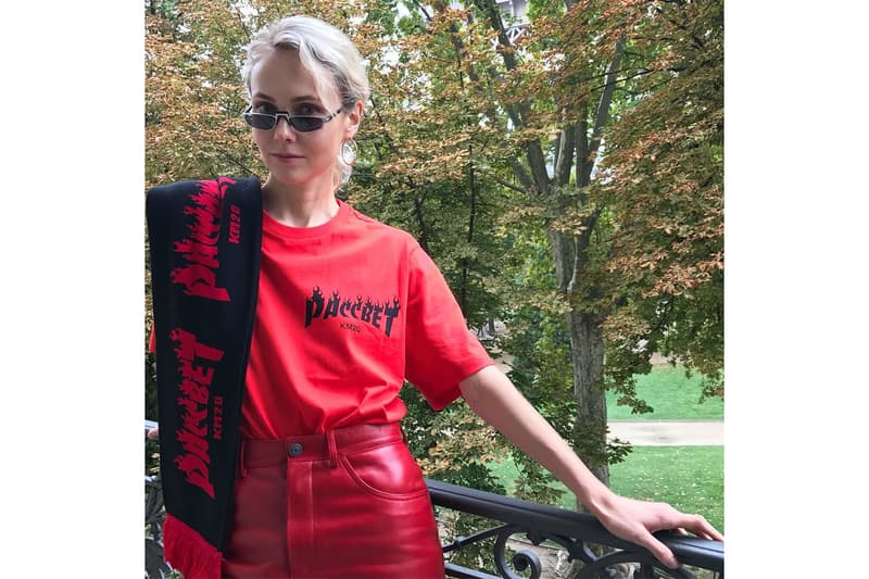 PACCBET Kuznetsky Most 20 Collaboration KM20 Thrasher Logo Tshirt Scarf Red Black