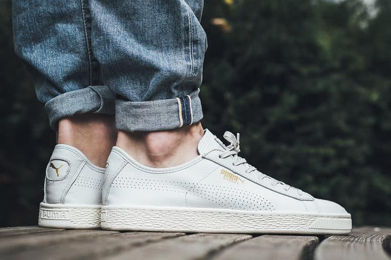 PUMA Basket Classic Whisper White Retro Minimalistic Sneaker Shoe Silhouette