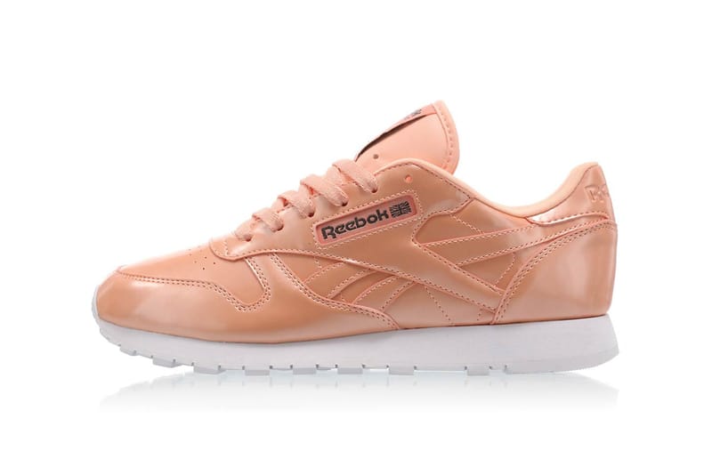 peach reebok trainers