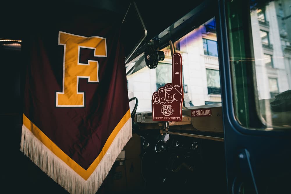 Rihanna Fenty PUMA University Bus Pop-Up Mobile