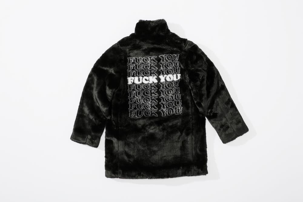 Supreme HYSTERIC GLAMOUR Lookbook Collection 2017 Fall Winter Fur Jacket Fuck You Mug Duvet Pillow