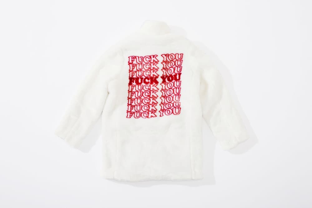 Supreme HYSTERIC GLAMOUR Lookbook Collection 2017 Fall Winter Fur Jacket Fuck You Mug Duvet Pillow