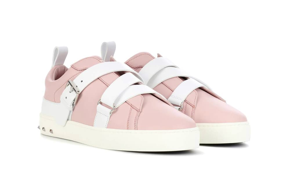Valentino Garavani Rockstud Leather Sneakers Pink