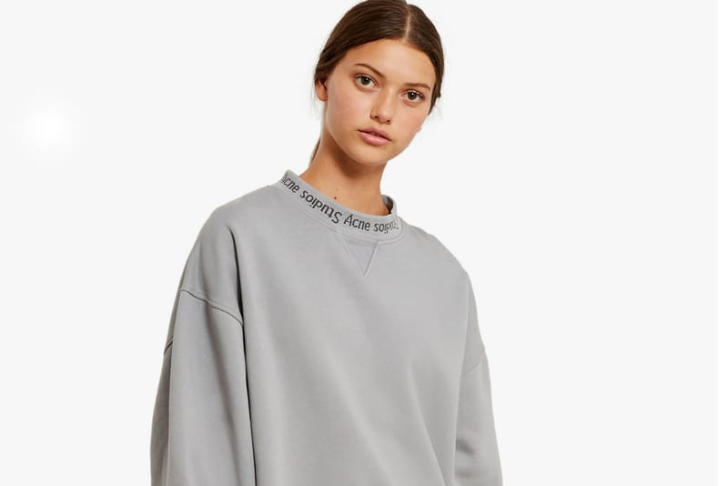 acne studios neck logo sweatshirt