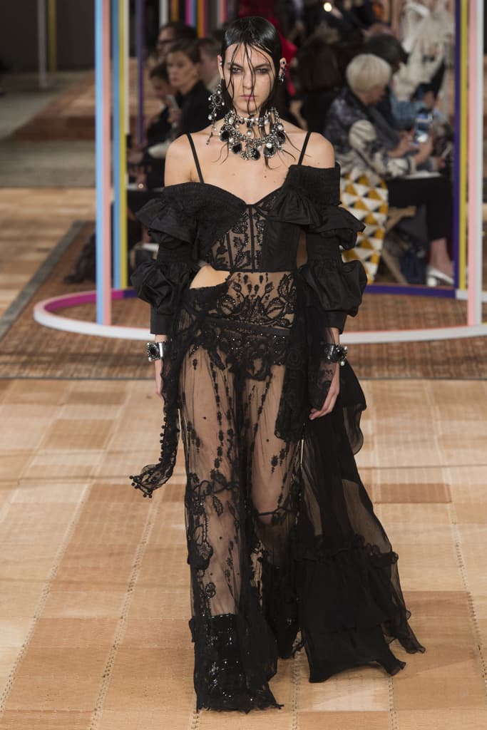 Alexander McQueen Spring Summer 2018 Show Ready To Wear Paris Fashion Week Sarah Burton Floral Garden Textile Technique Flowers Embroidery