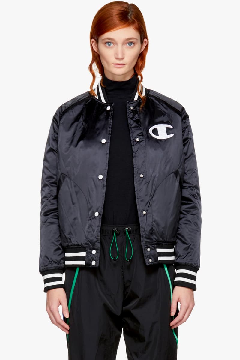 Champion Logo Jacket Bomber Pink Burgundy Black SSENSE
