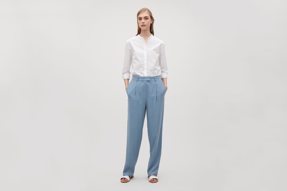 cos silk trousers tailored pastel blue editors pick