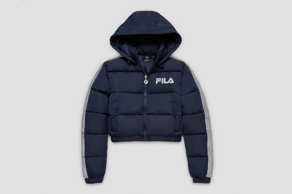 FILA XO Barneys New York Exclusive Capsule Collection Sneakers Apparel FILA Disruptor II Lux Sneaker Footwear Metallic Jackets Hoodies