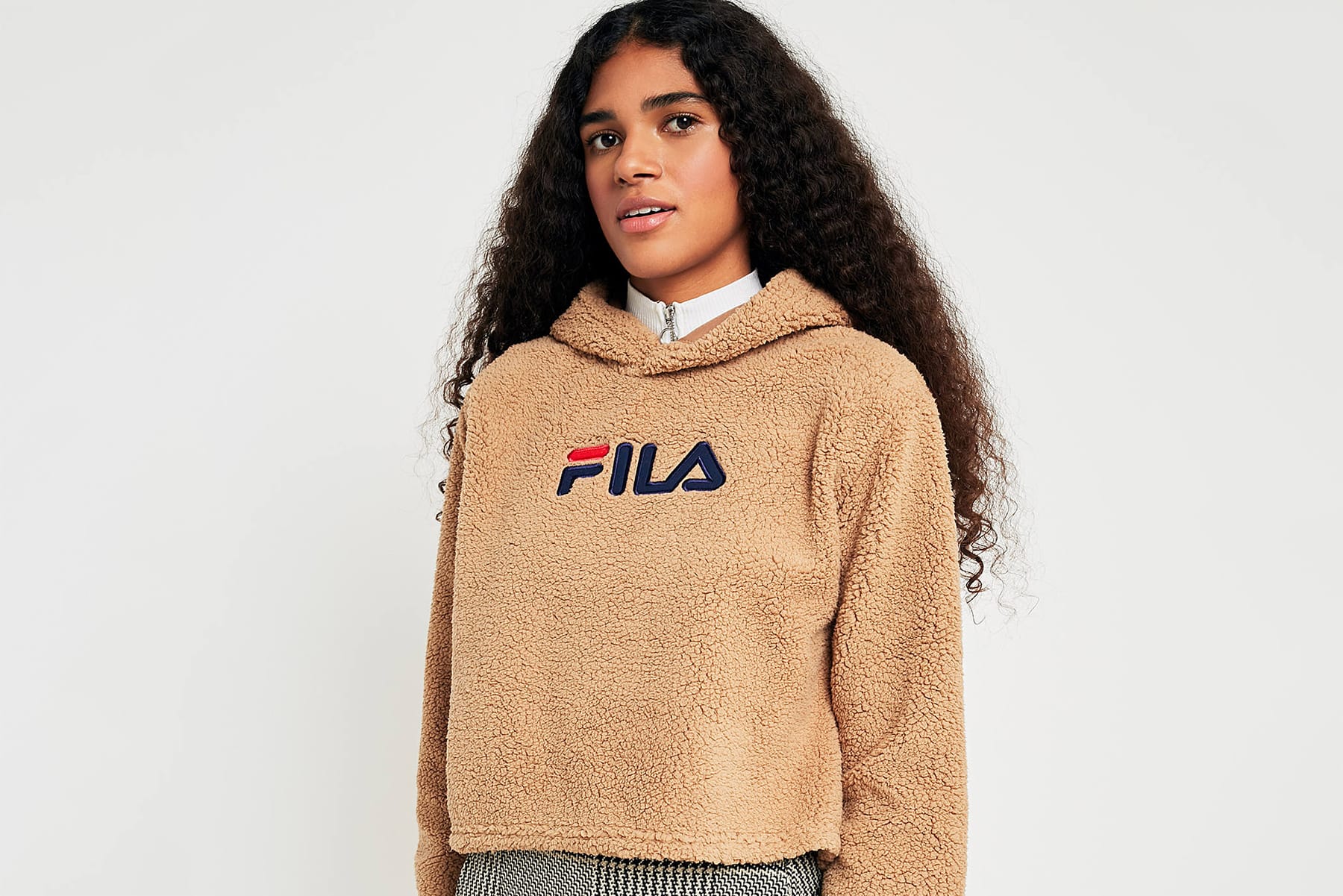 fuzzy fila sweater