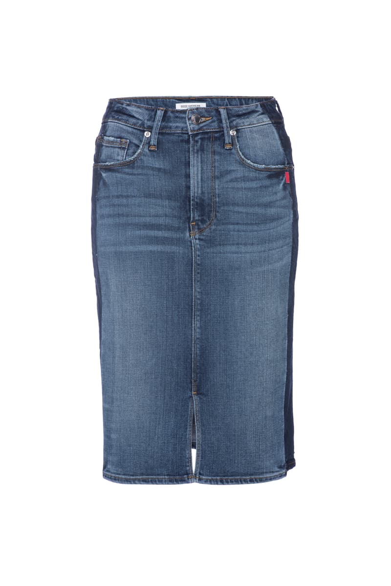 Good American Denim Jeans Khloe Kardashian Season 5 Shorts Skirt Blue Indigo Inclusive Sizes Range