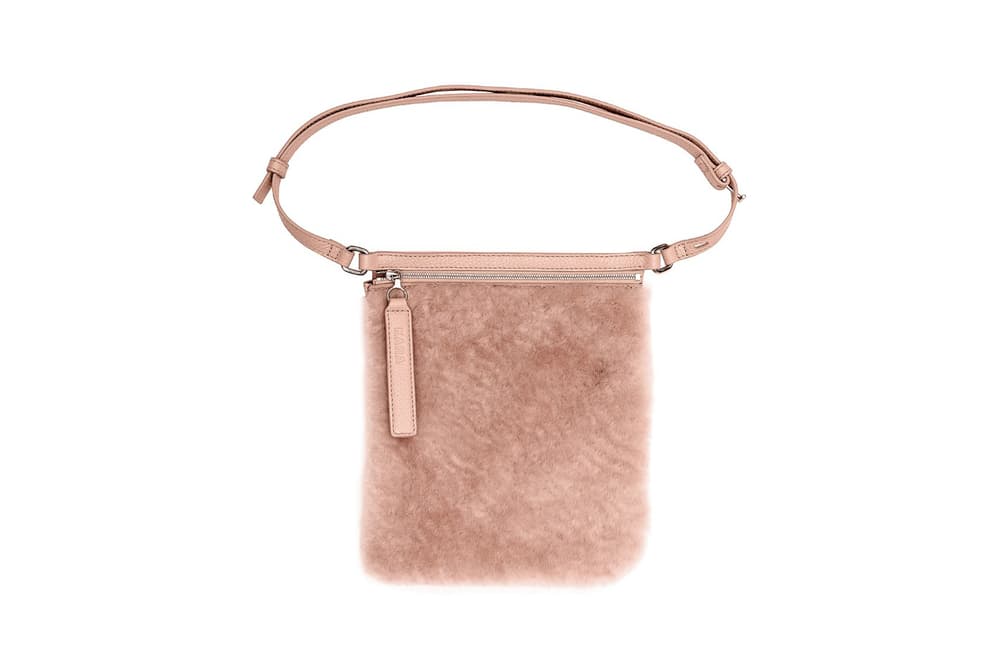 KARA Waist Bag Shearling Rose Black