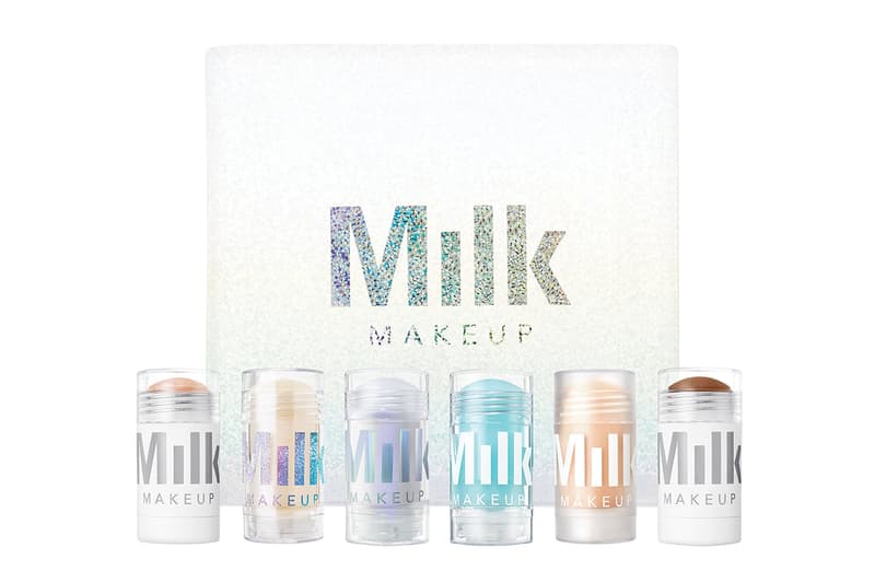 Milk Makeup Holiday 2017 Collection Christmas Highlighter Holographic Powder Quad Glitter Glaze A Team Mini stick