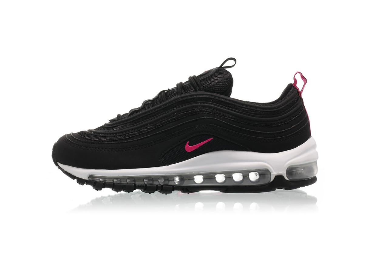 pink and black nike 97