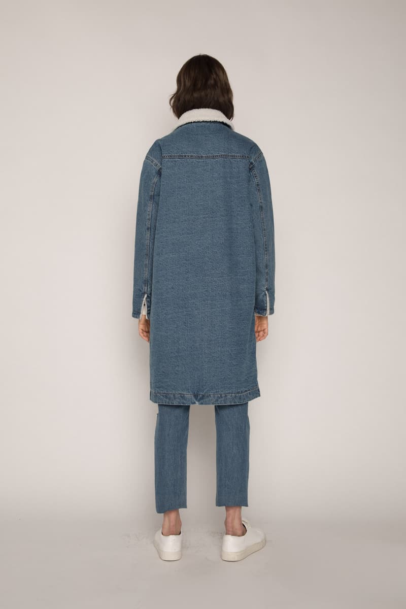 OAK + FORT Sherpa Denim Jacket Collection Indigo Fleece Lined Coats Dark Wash Winter Clothes Outerwear