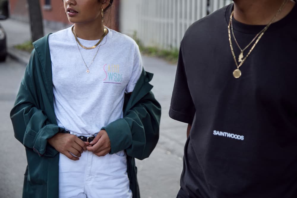 saintwoods sw 005 lookbook logo tee montreal hoodie