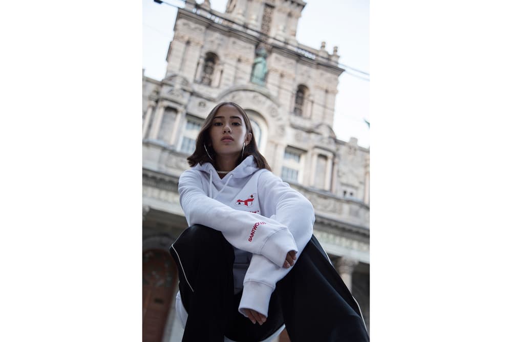 saintwoods sw 005 lookbook logo tee montreal hoodie