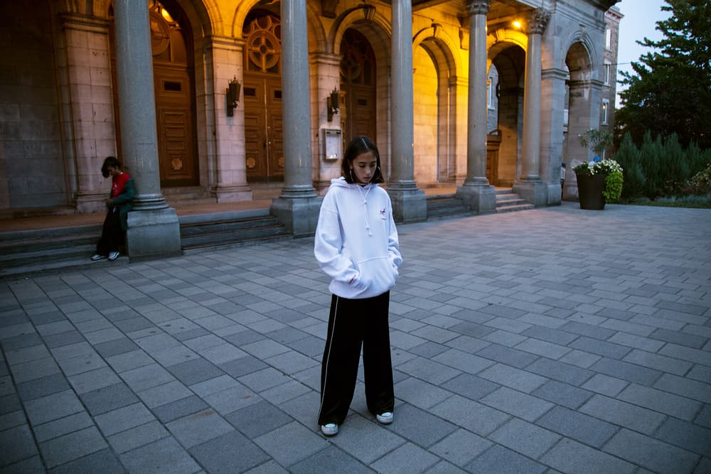 saintwoods sw 005 lookbook logo tee montreal hoodie