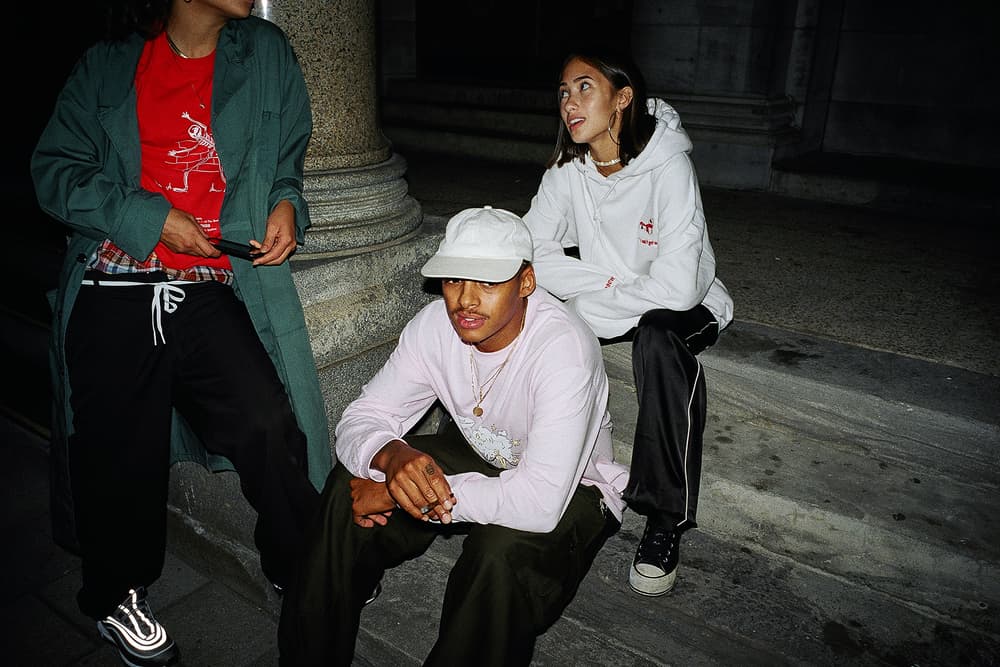 saintwoods sw 005 lookbook logo tee montreal hoodie