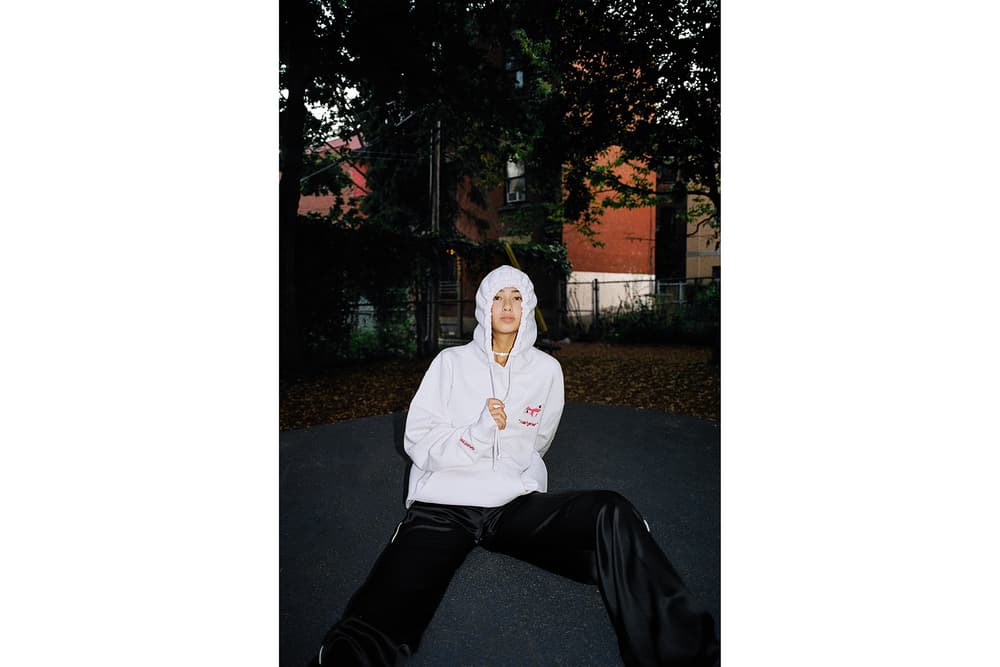 saintwoods sw 005 lookbook logo tee montreal hoodie