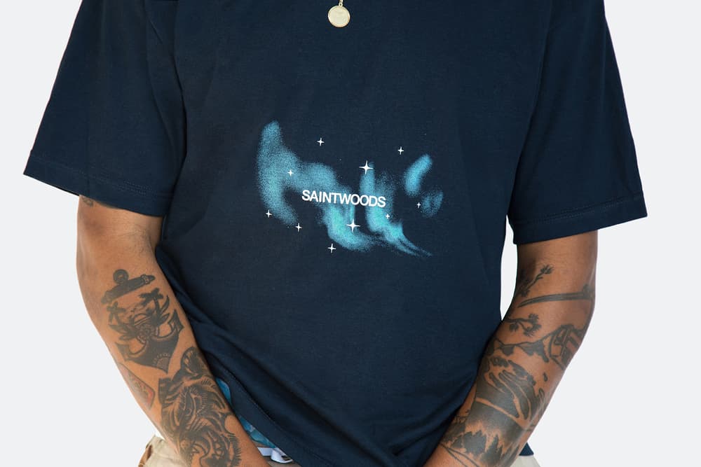saintwoods sw 005 lookbook logo tee montreal hoodie