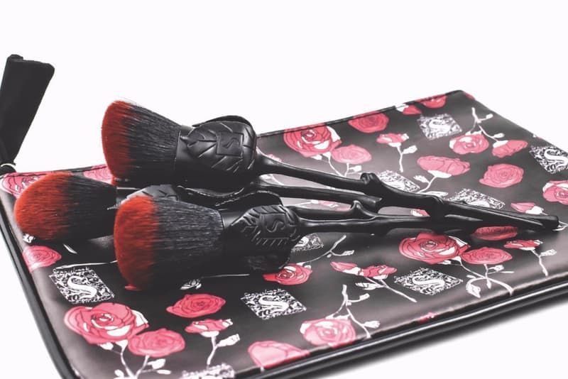 Storybook Cosmetics Black Rose Makeup Brushes Beauty Goth Halloween Chic Black Red Dark Bag Collector Story Dark