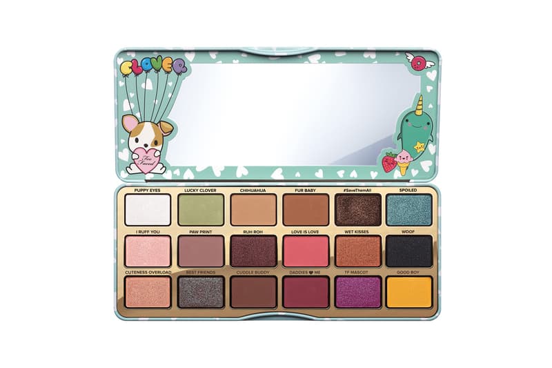 Too Faced Cosmetics Clover Eyeshadow Palette Animal Puppy Friendly Colorful Beauty Cosmetics Dogs Cartoon Makeup Cute