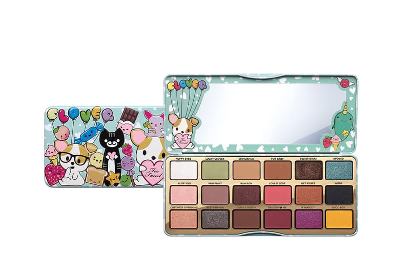 Too Faced Cosmetics Clover Eyeshadow Palette Animal Puppy Friendly Colorful Beauty Cosmetics Dogs Cartoon Makeup Cute