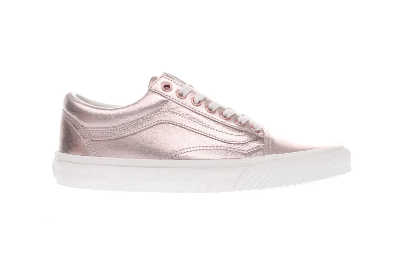 pink and rose gold vans