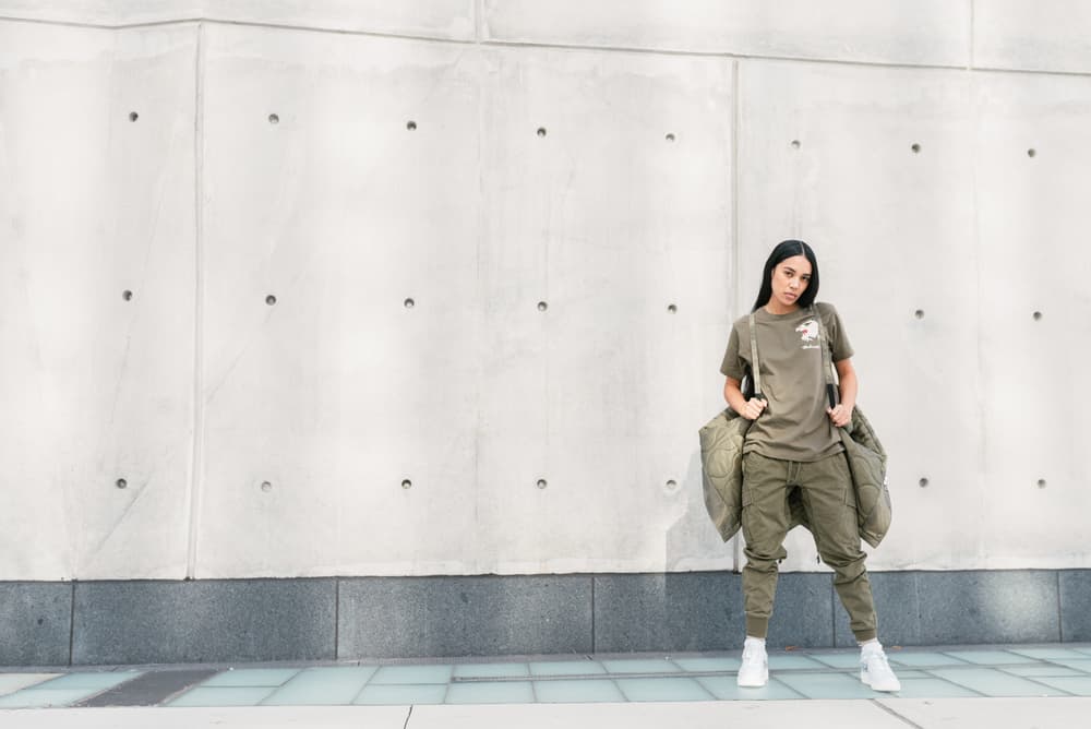REIGN Maharishi Aleali May Fall Winter Collection Editorial Parka Jacket Monochrome Streetwear Shoot Editorial Lookbook