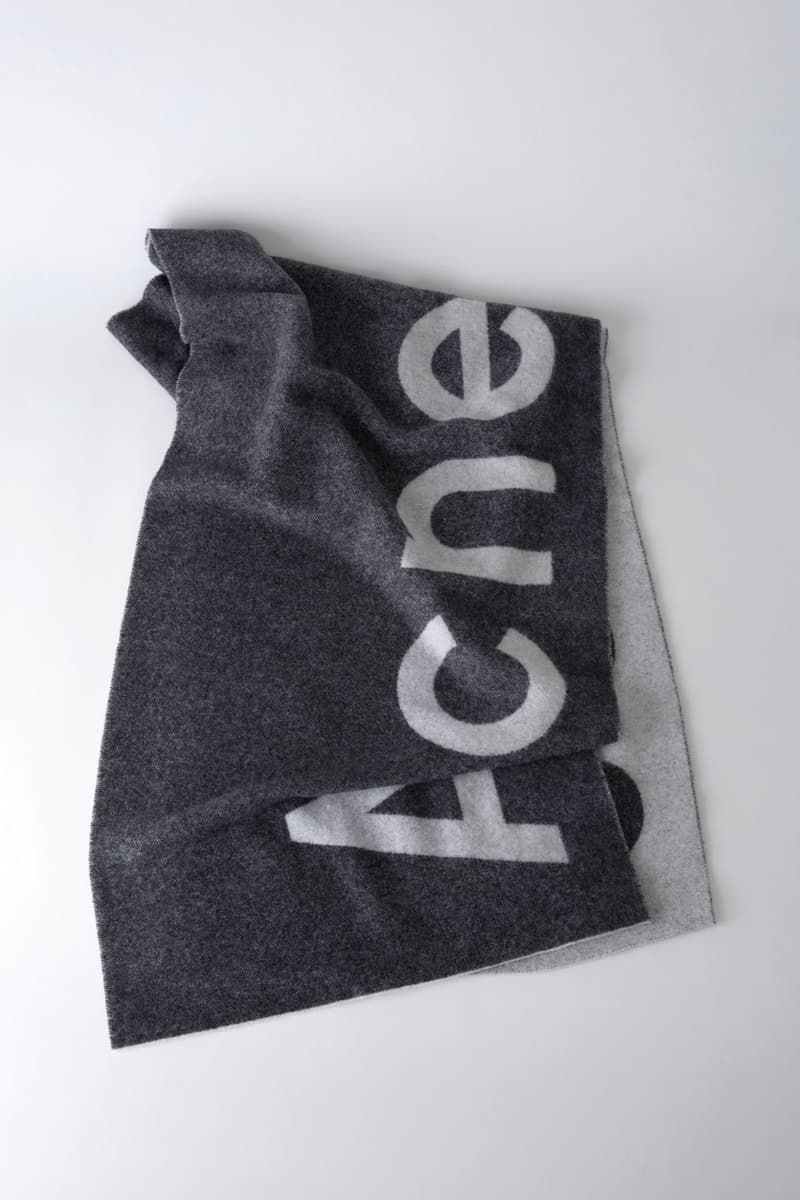Acne Studios Toronty Logo Wool Scarf Pink Blue Black White Grey Warm Winter Clothing Outerwear