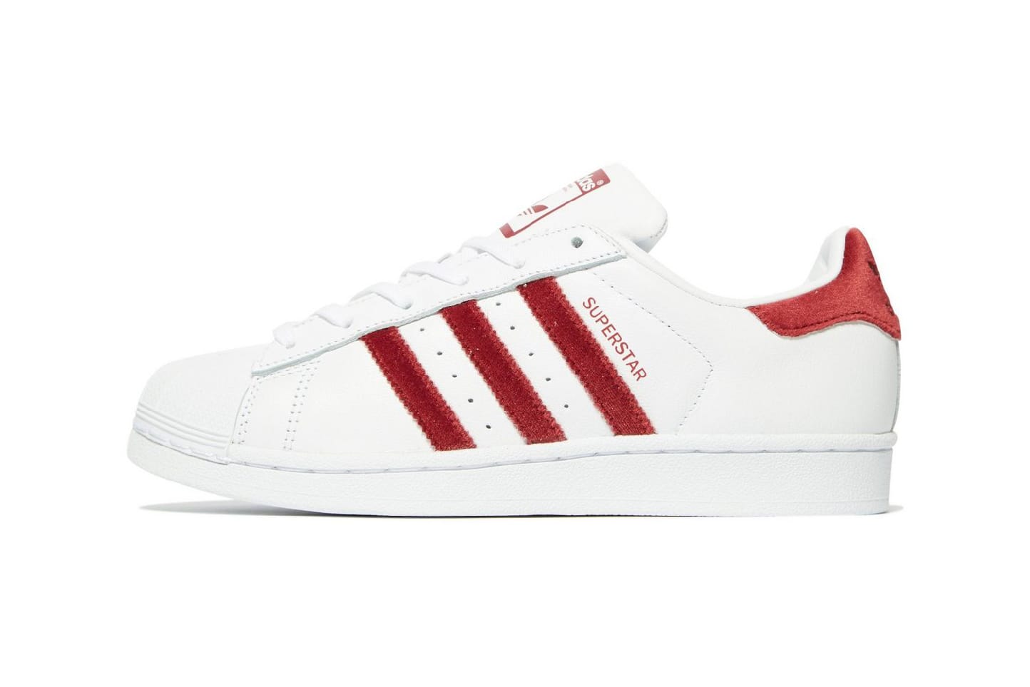 adidas superstar white with red stripes