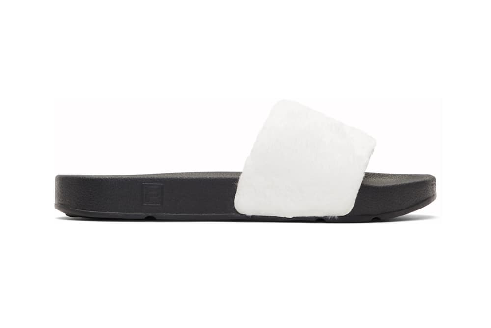 Baja East FILA Shearling Slides Fur Purple White Black Grey