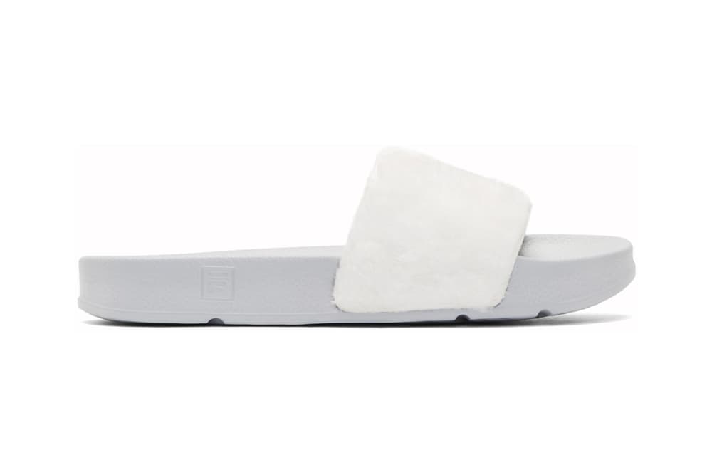 Baja East FILA Shearling Slides Fur Purple White Black Grey