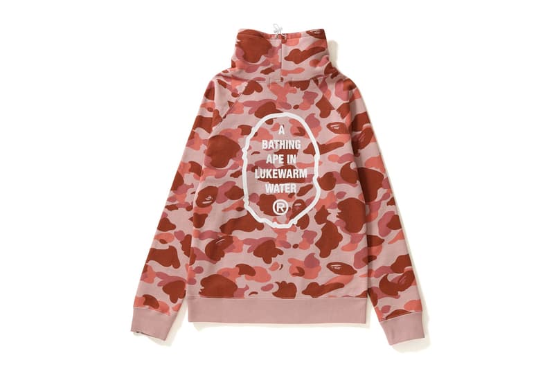 BAPE A Bathing Ape Camouflage Pieces Camo Pink Millennial Pink Pieces Hoodie Sweatshirt Jacket Pattern