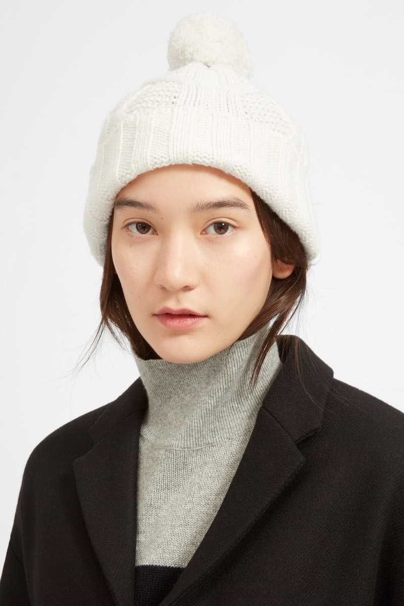 everlane cable knit turtleneck sweater beanie mittens