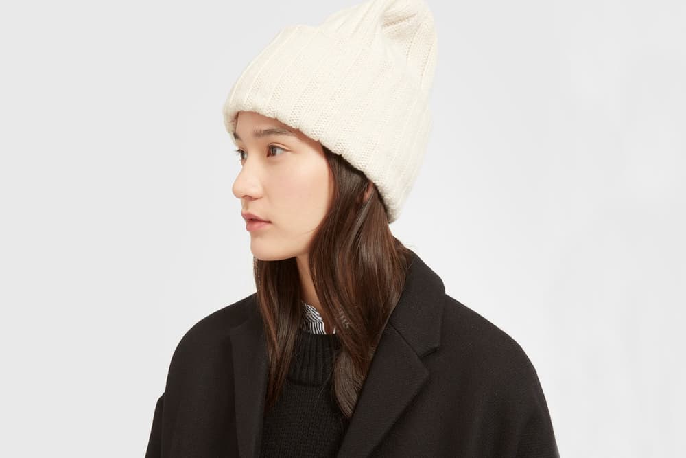 Everlane wool cashmere sweater cardigan beanie scarf
