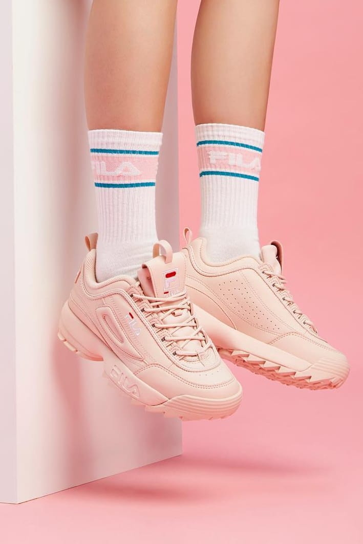 baby pink fila shoes