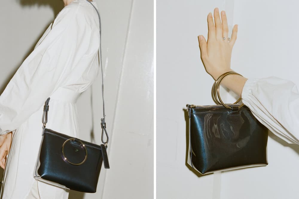 kara galaxy navy ring crossbody bag patent leather