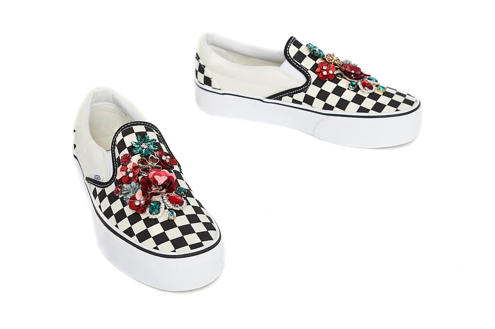 Lirika Matoshi Vans Slip On Checkerboard Gem embellished