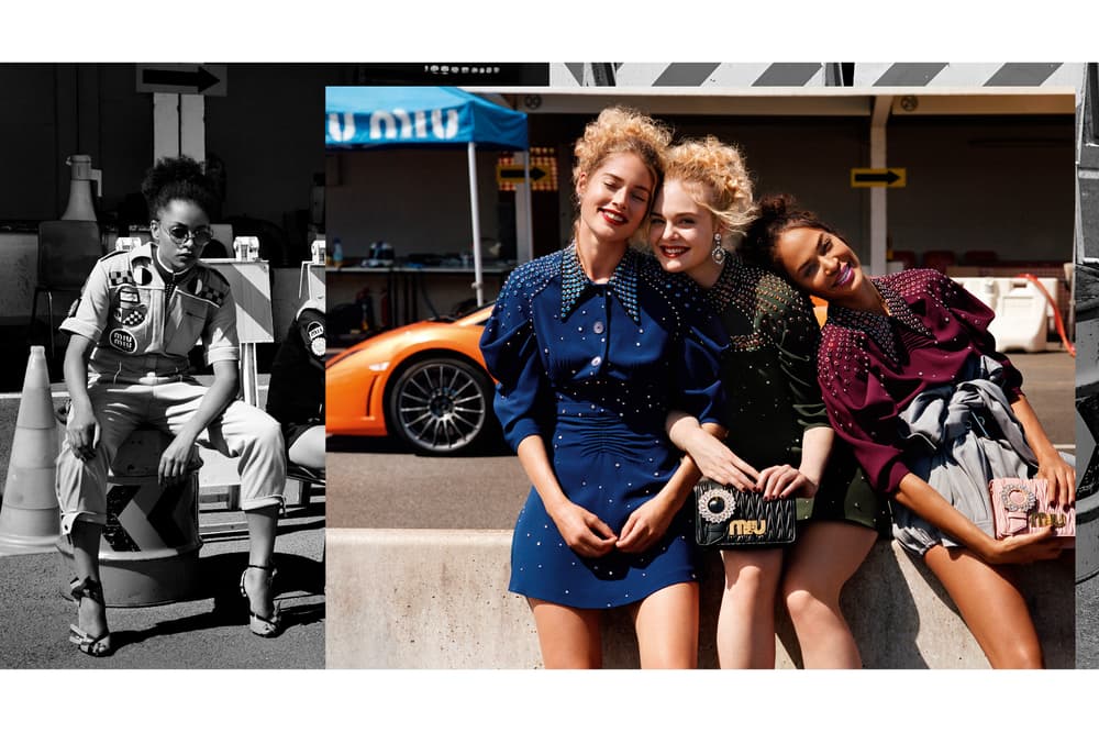 Miu Miu Croisiere 2018 Campaign Slick Woods Elle Fanning Joan Smalls Fashion Anna Ewers Doutzen Kroes