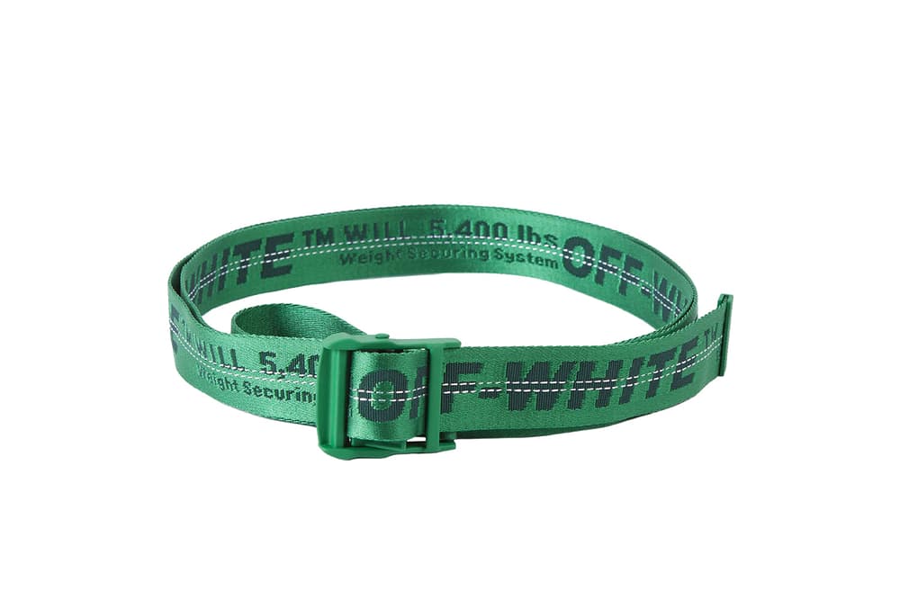 Off-White Virgil Abloh Industrial Belt Yellow Blue Orange White Black Rubber Translucent Pre Order
