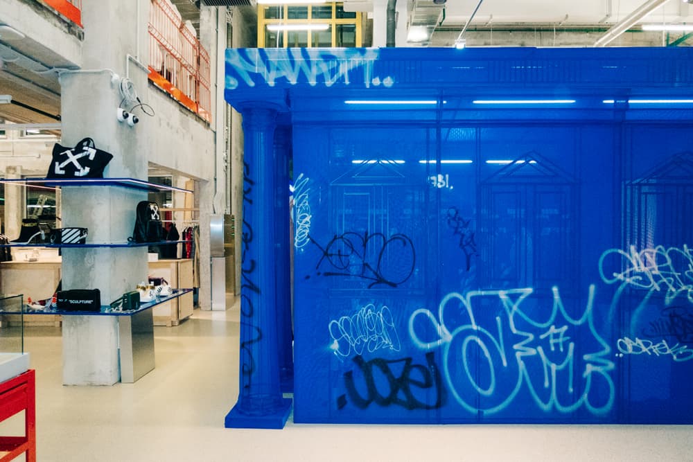 Off-White KM20 Temple Graffiti Makeover Art Fashion Russia A.D.E.D. ADED Tag Shop Retailer Exclusive Display Shop Unique