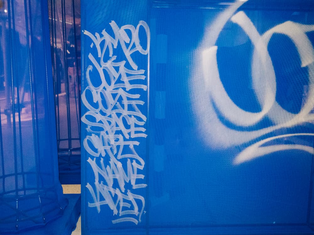 Off-White KM20 Temple Graffiti Makeover Art Fashion Russia A.D.E.D. ADED Tag Shop Retailer Exclusive Display Shop Unique