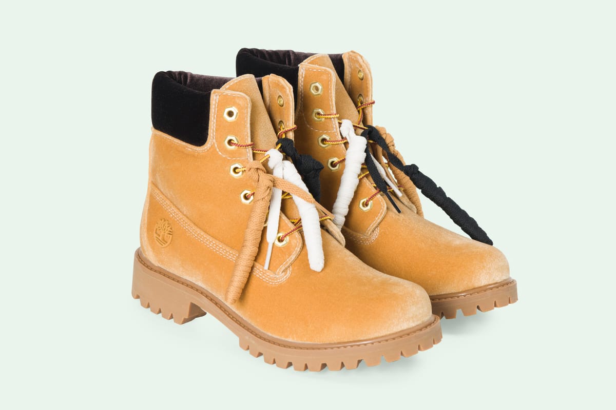 timberland off white green