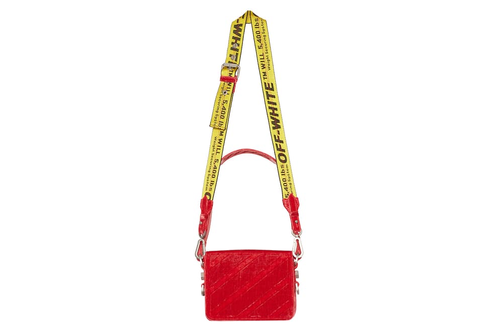 Off-White Velvet Flap Bag Red Purple Burgundy Virgil Abloh KM20