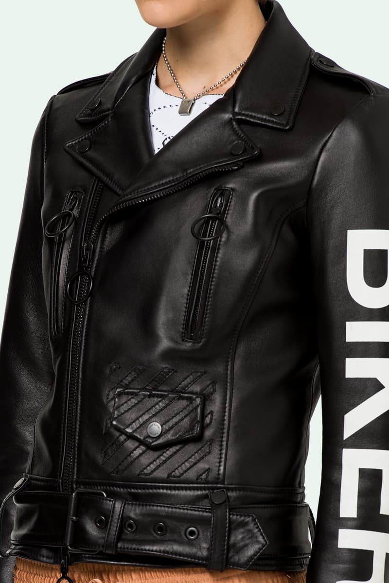 off white virgil abloh leather biker jackets black white