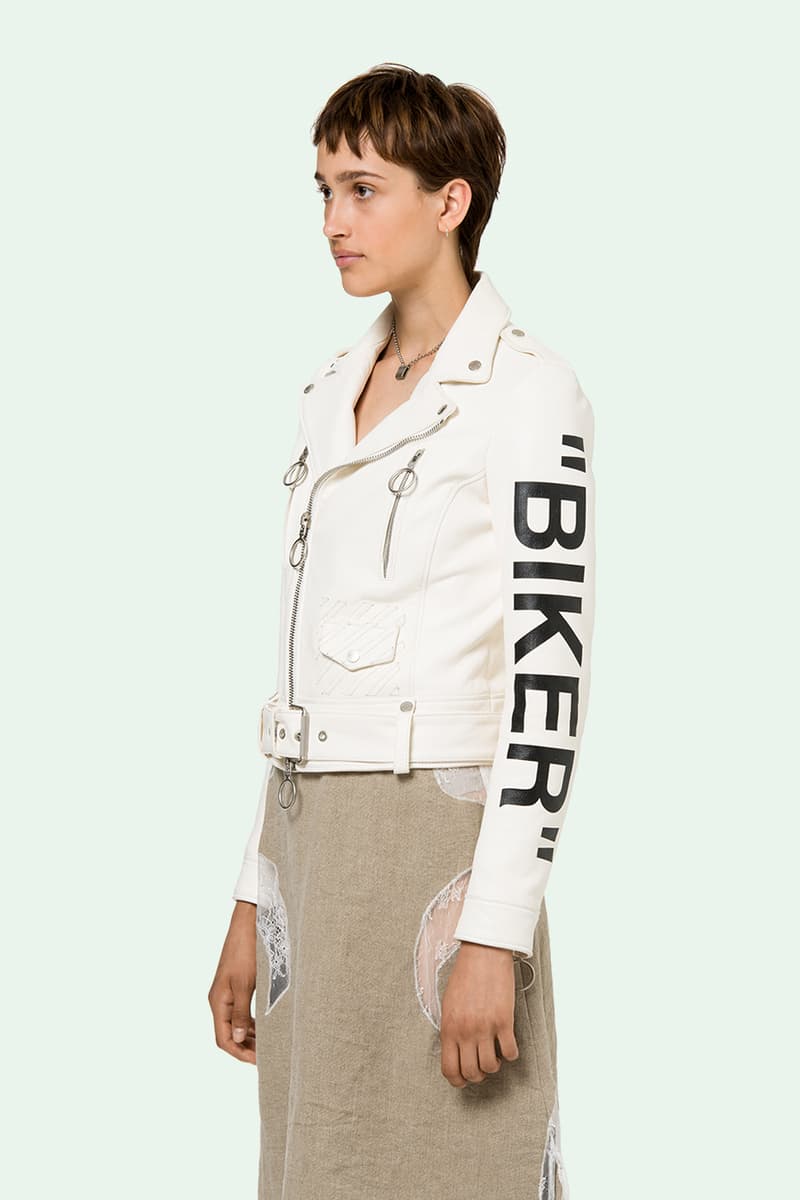off white virgil abloh leather biker jackets black white