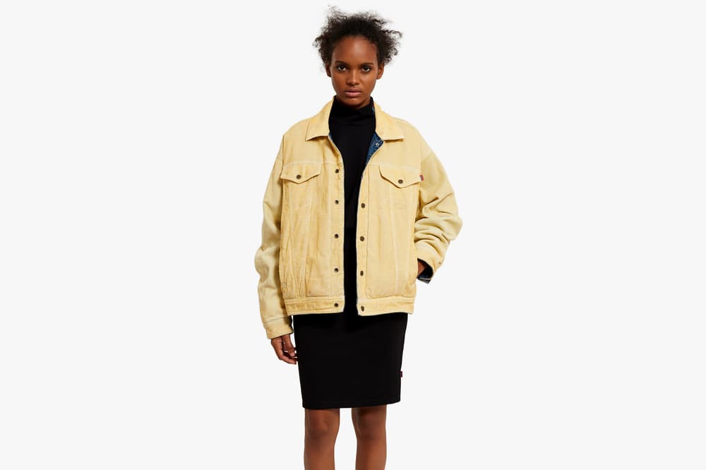 Opening Ceremony Reversible Denim Corduroy Jacket Indigo Black